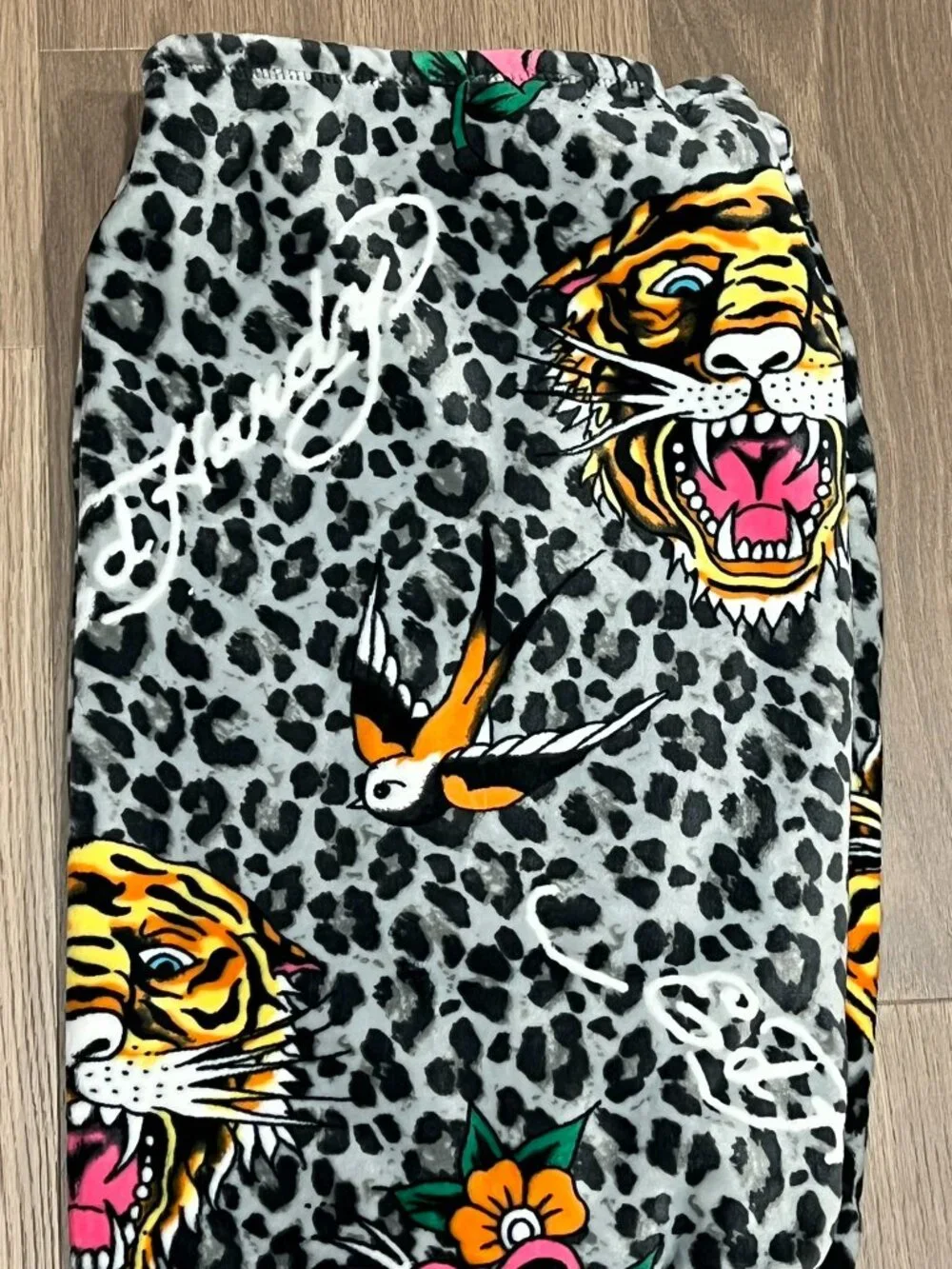 ED HARDY Throw Blanket 60x70 Tiger Bird Floral Cheetah Leopard Y2K Tattoo Spooky